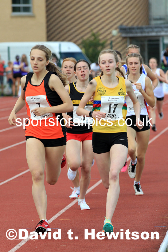 Girls Under-15s 800 metres, 2022 Northern Inter Counties U17s and U15s Track and Field, York, Thursday, June 2nd. Photo: David T. Hewitson/Sports for All Pics